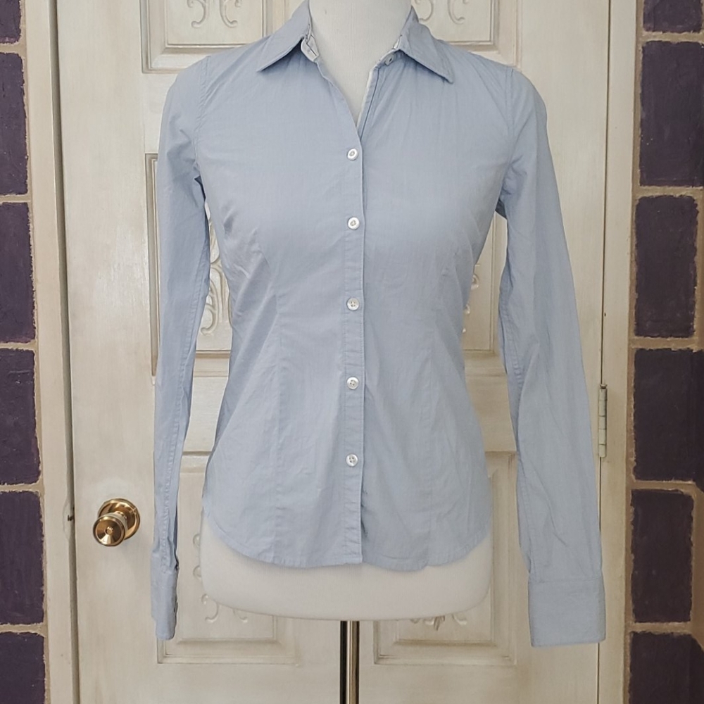 AE Women's Light Blue Button-Down Shirt